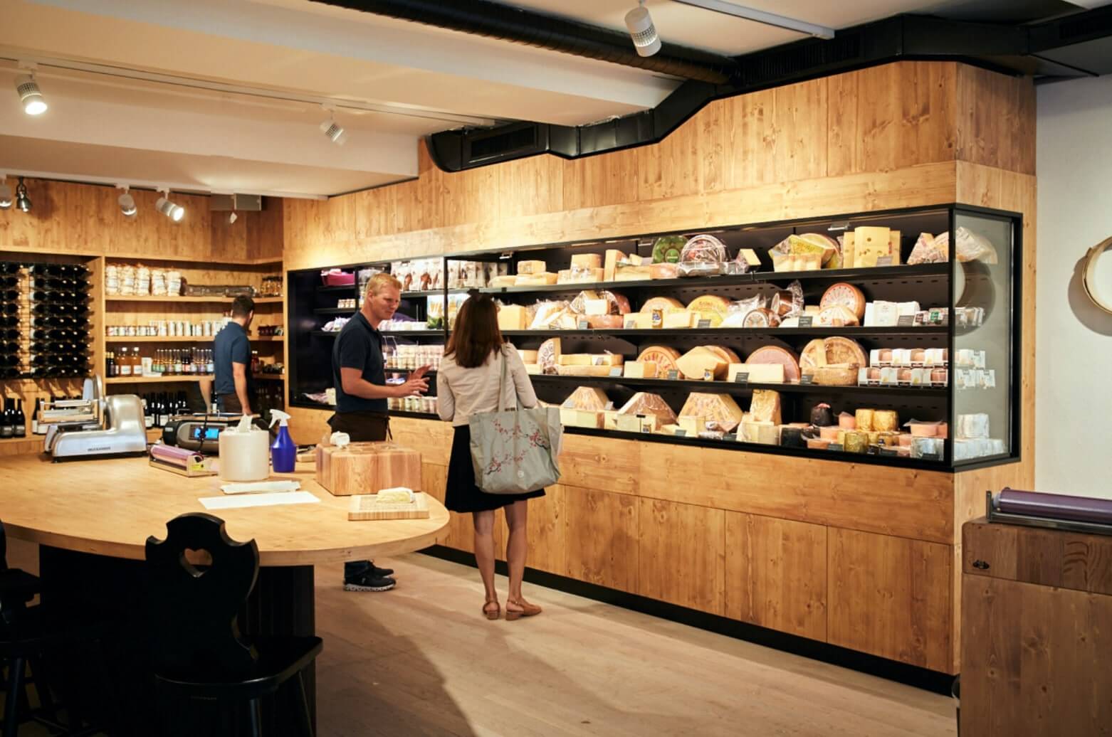 the open shop design invites customers to see all the products